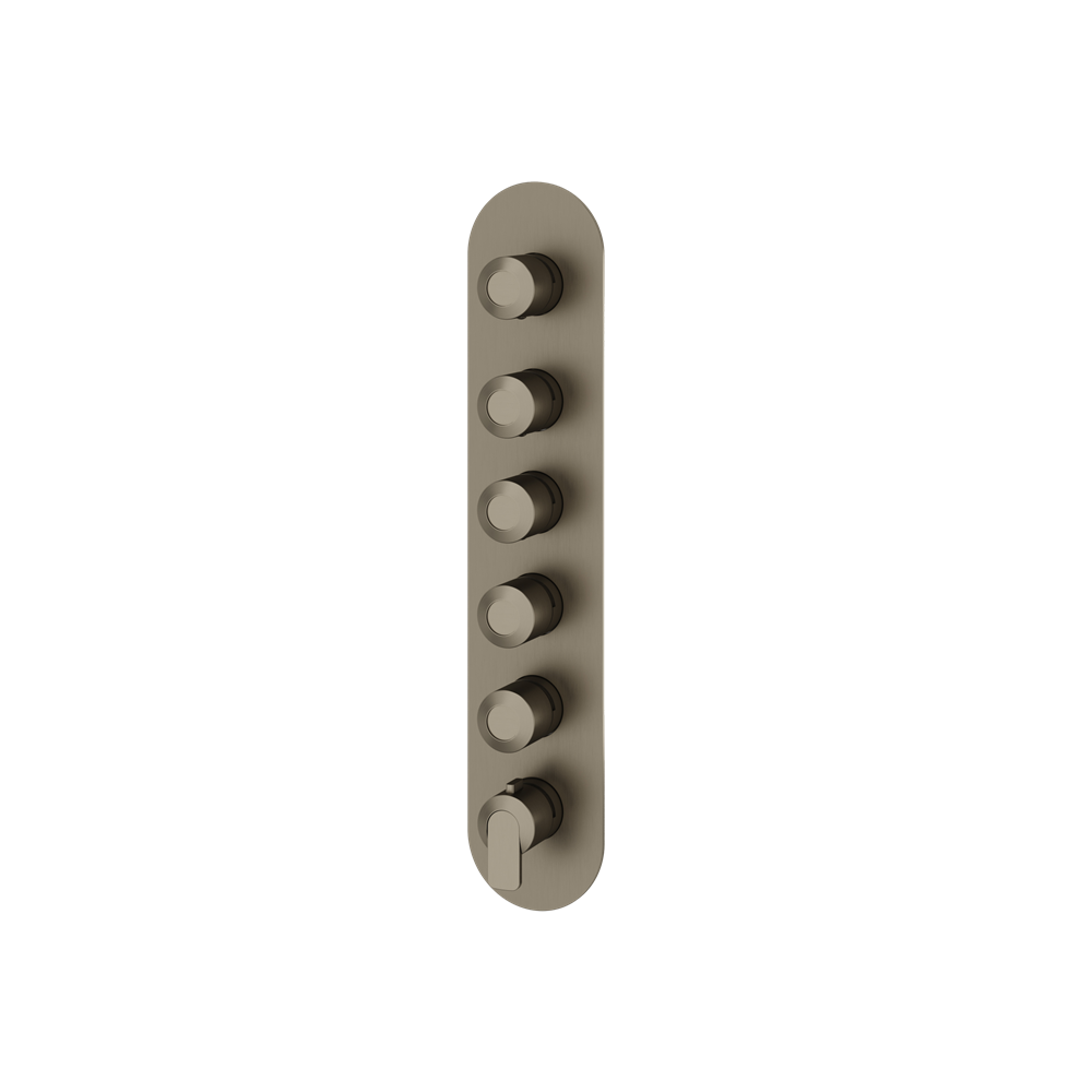 Aquabrass - C67 Round Trim Set for 5 Shut-Off Thermostatic Valve