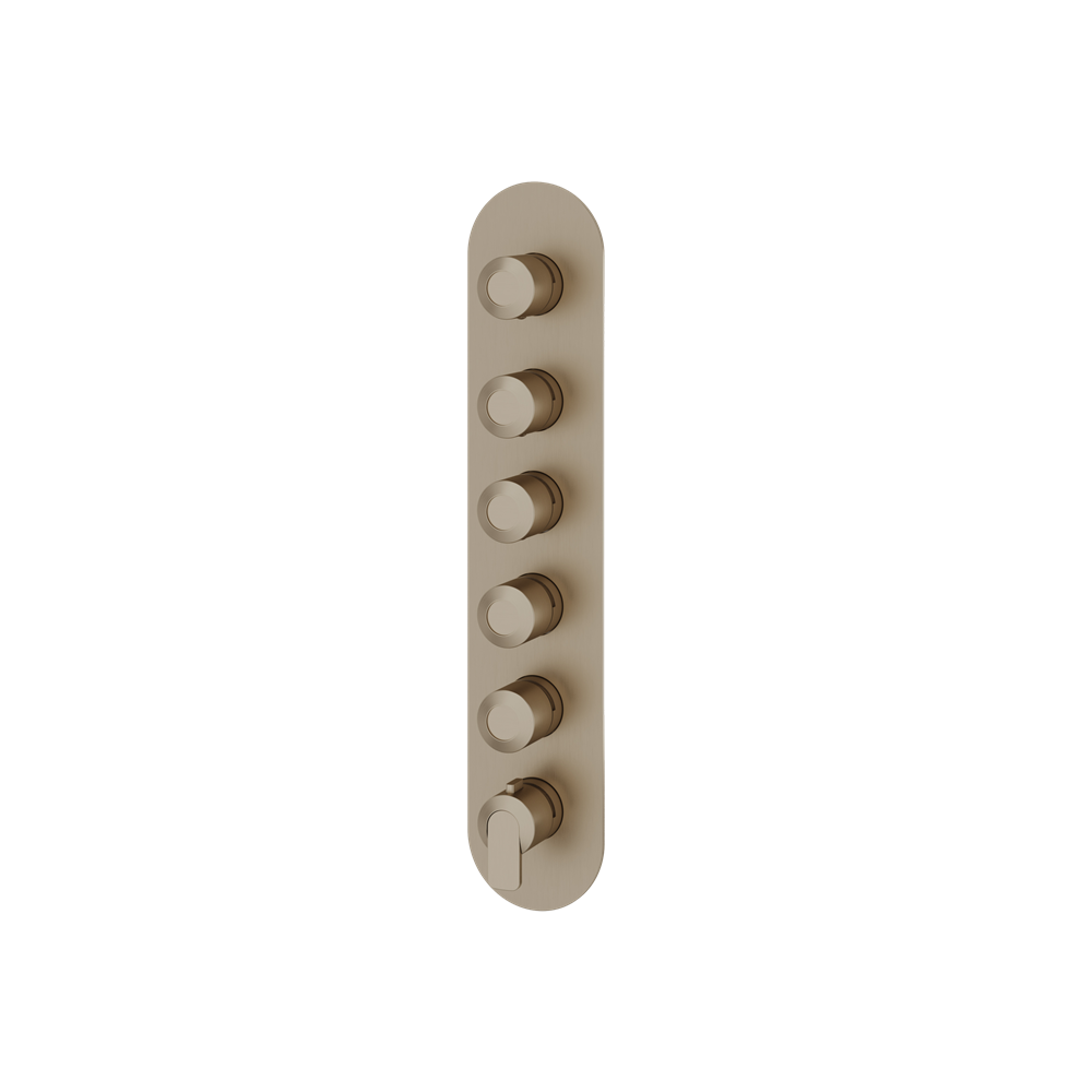 Aquabrass - C67 Round Trim Set for 5 Shut-Off Thermostatic Valve