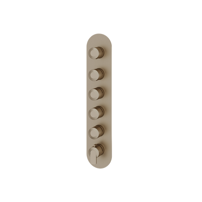 Aquabrass - C67 Round Trim Set for 5 Shut-Off Thermostatic Valve