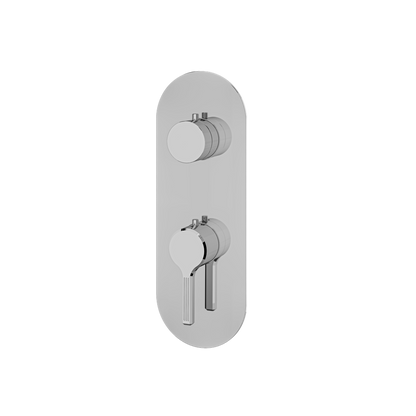 Aquabrass - Ariston Round Trim Set with 2-Way Shared Diverter for Thermostatic Valve