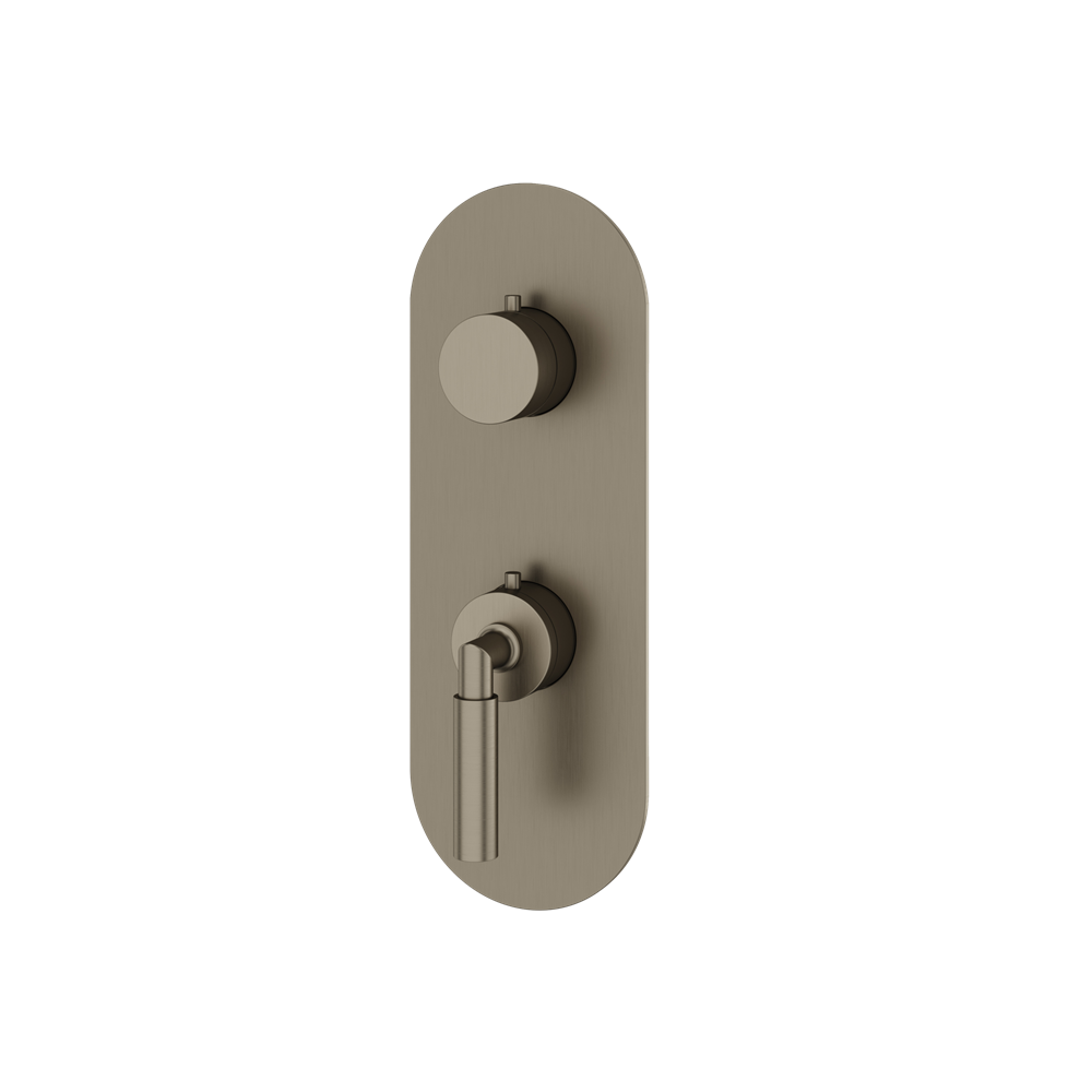Aquabrass - Aria Round Trim Set with Diverter for Thermostatic Valve - 2-Way shared