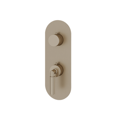 Aquabrass - Aria Round Trim Set with Diverter for Thermostatic Valve - 2-Way shared