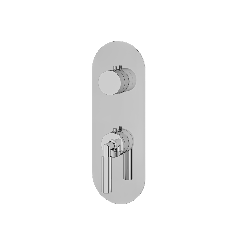 Aquabrass - Aria Round Trim Set with Diverter for Thermostatic Valve - 2-Way shared