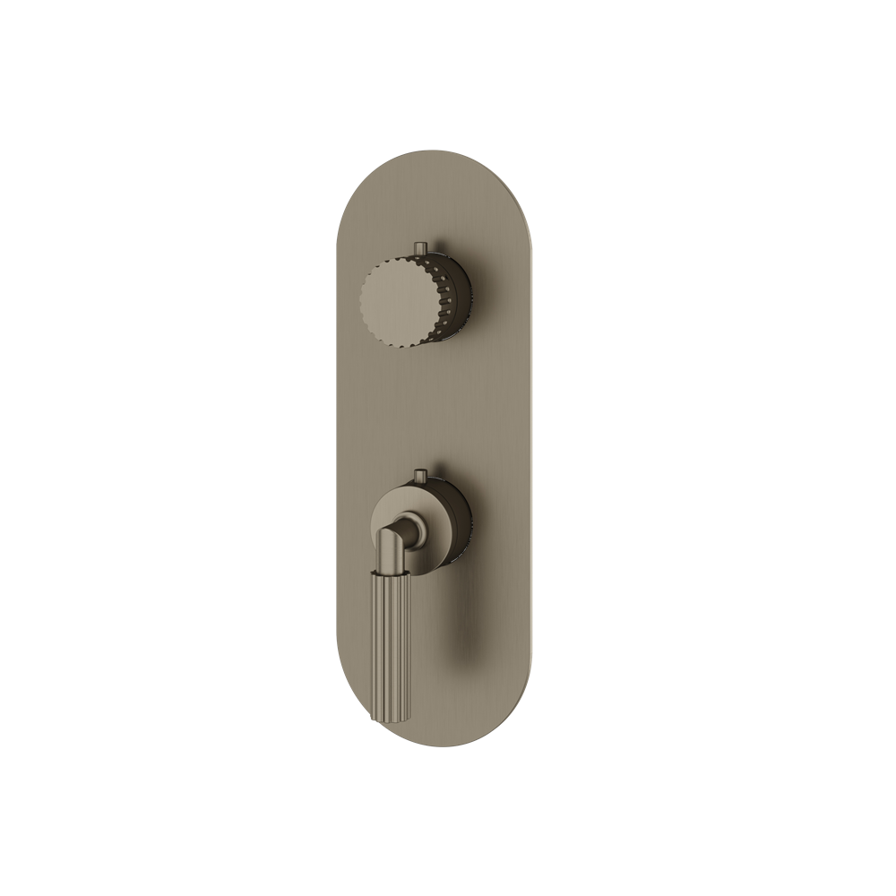 Aquabrass - Montebello  Round Trim Set with Diverter for Thermostatic Valve - 2-Way shared