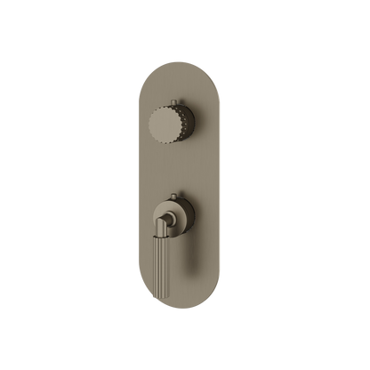 Aquabrass - Montebello  Round Trim Set with Diverter for Thermostatic Valve - 2-Way shared