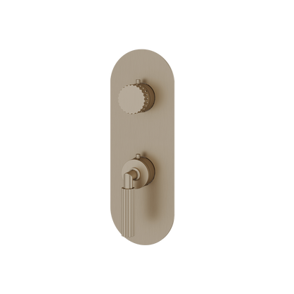 Aquabrass - Montebello  Round Trim Set with Diverter for Thermostatic Valve - 2-Way shared