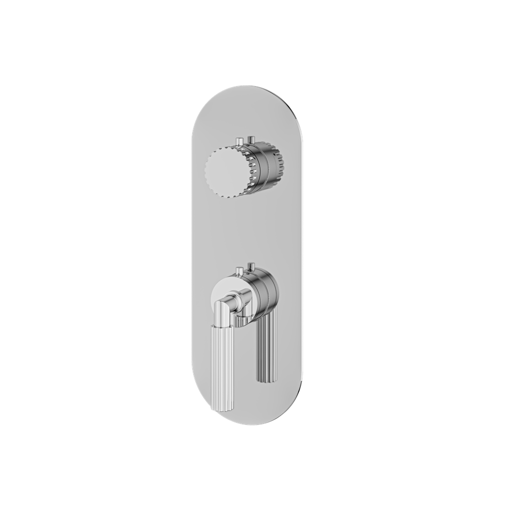 Aquabrass - Montebello  Round Trim Set with Diverter for Thermostatic Valve - 2-Way shared