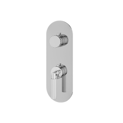 Aquabrass - Montebello  Round Trim Set with Diverter for Thermostatic Valve - 2-Way shared