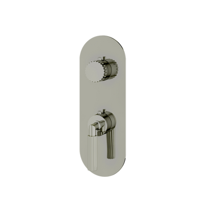 Aquabrass - Montebello  Round Trim Set with Diverter for Thermostatic Valve - 2-Way shared