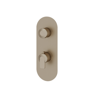 Aquabrass - C67 Round Trim Set with Diverter for Thermostatic Valve - 2-Way Shared