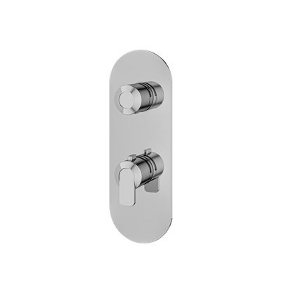 Aquabrass - C67 Round Trim Set with Diverter for Thermostatic Valve - 2-Way Shared