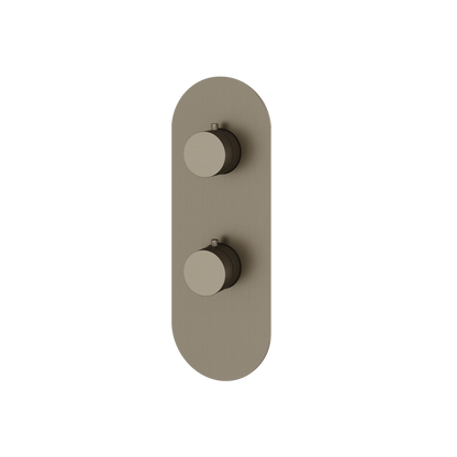 Aquabrass - Round Trim Set with Diverter for Thermostatic Valve - 2-Way shared