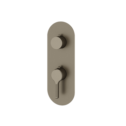 Aquabrass - Ariston Round Trim Set with 3-Way Shared Diverter for Thermostatic Valve