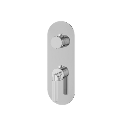 Aquabrass - Montebello Round Trim Set with Diverter for Thermostatic Valve - 3-Way shared
