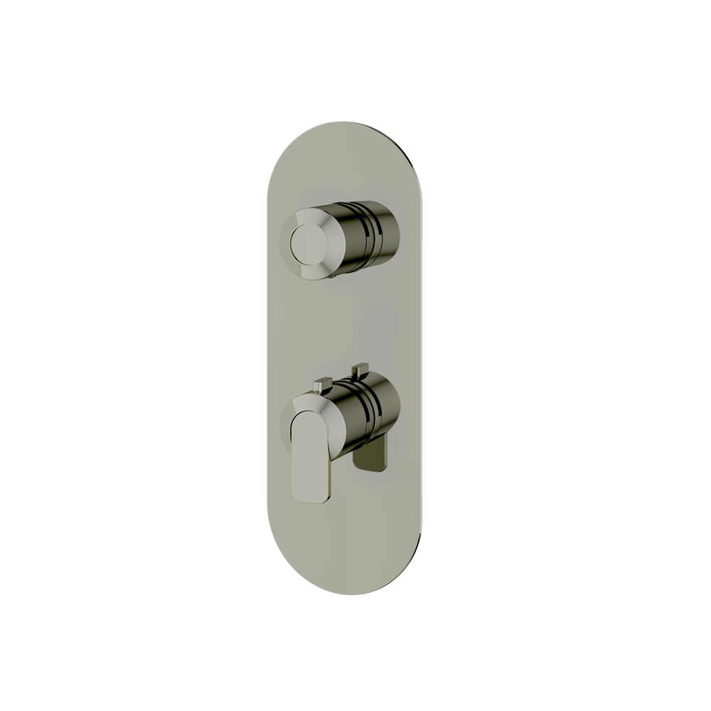 Aquabrass - C67 Round Trim Set with Diverter for Thermostatic Valve - 3-Way Shared