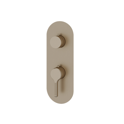 Aquabrass - Ariston Round Trim Set with Diverter for Thermostatic Valve - 2-Way non-shared CalGreen compliant