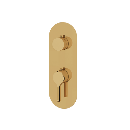 Aquabrass - Ariston Round Trim Set with Diverter for Thermostatic Valve - 2-Way non-shared CalGreen compliant