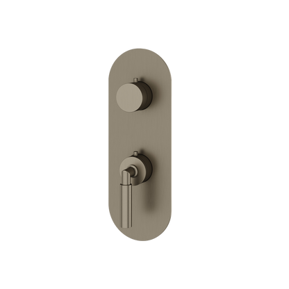 Aquabrass - Aria Round Trim Set with Diverter for Thermostatic Valve - 2-Way non-shared CalGreen compliant