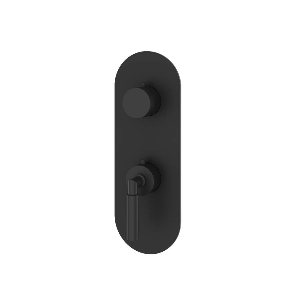 Aquabrass - Aria Round Trim Set with Diverter for Thermostatic Valve - 2-Way non-shared CalGreen compliant