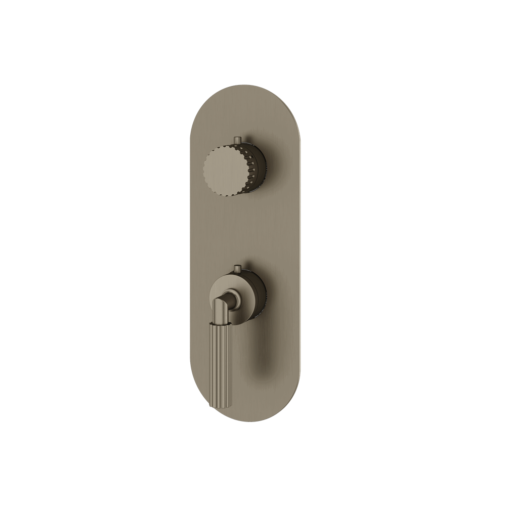 Aquabrass - Montebello Round Trim Set with Diverter for Thermostatic Valve - 2-Way non-shared CalGreen compliant