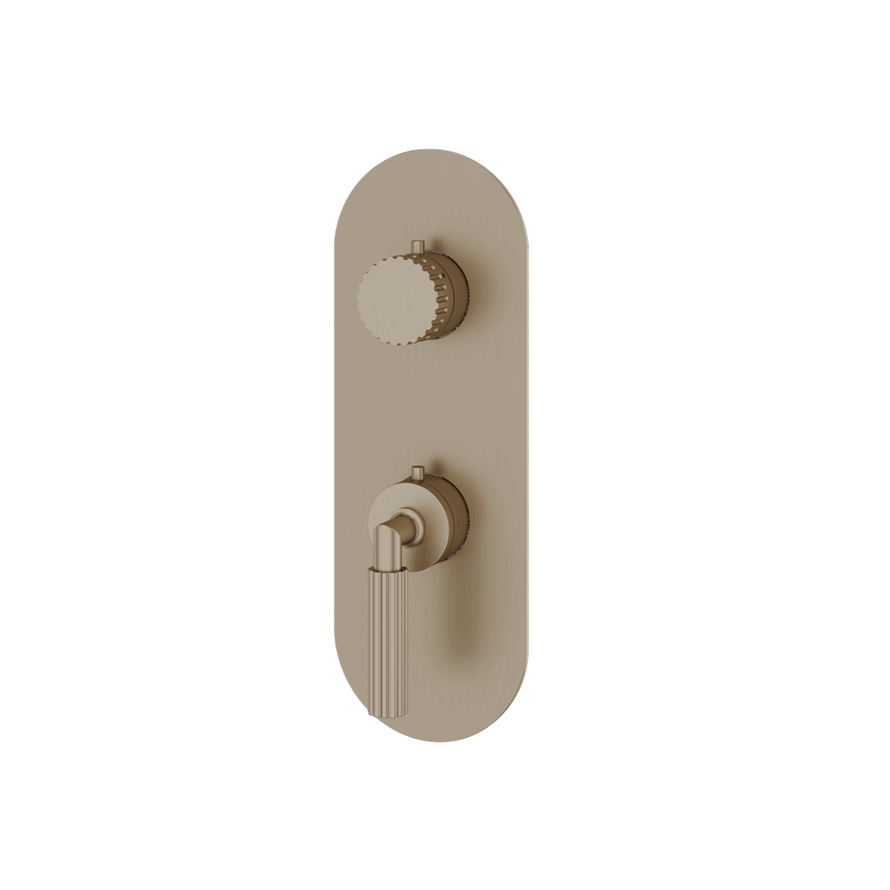 Aquabrass - Montebello Round Trim Set with Diverter for Thermostatic Valve - 2-Way non-shared CalGreen compliant