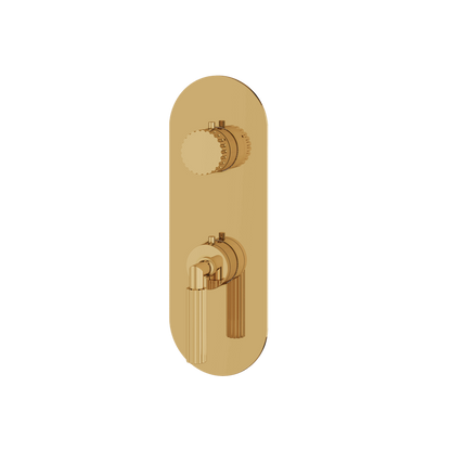Aquabrass - Montebello Round Trim Set with Diverter for Thermostatic Valve - 2-Way non-shared CalGreen compliant