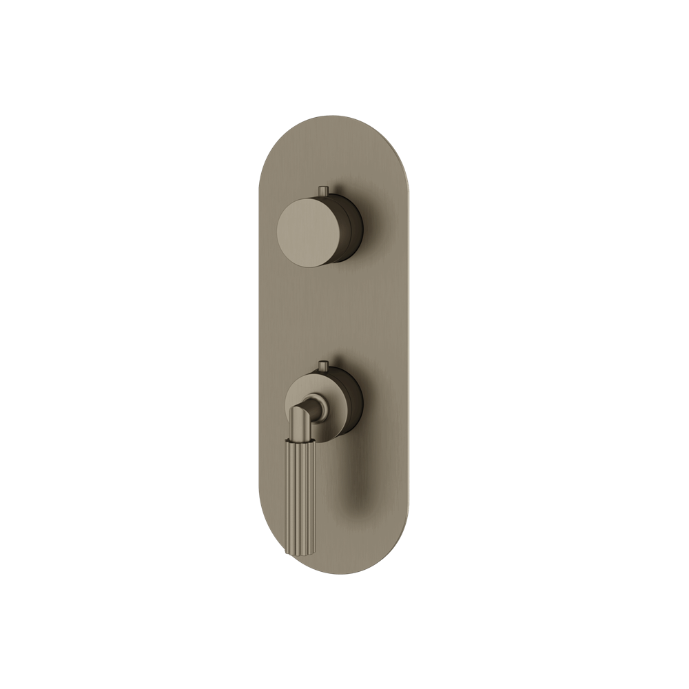 Aquabrass - Montecarlo Round Trim Set with Diverter for Thermostatic Valve - 2-Way non-shared CalGreen compliant