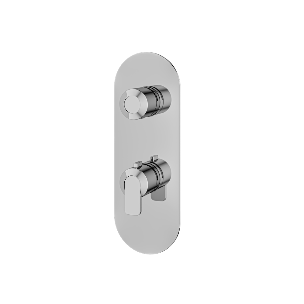 Aquabrass - C67 Round Trim Set with Diverter for Thermostatic Valve - 2-Way non-shared CalGreen compliant
