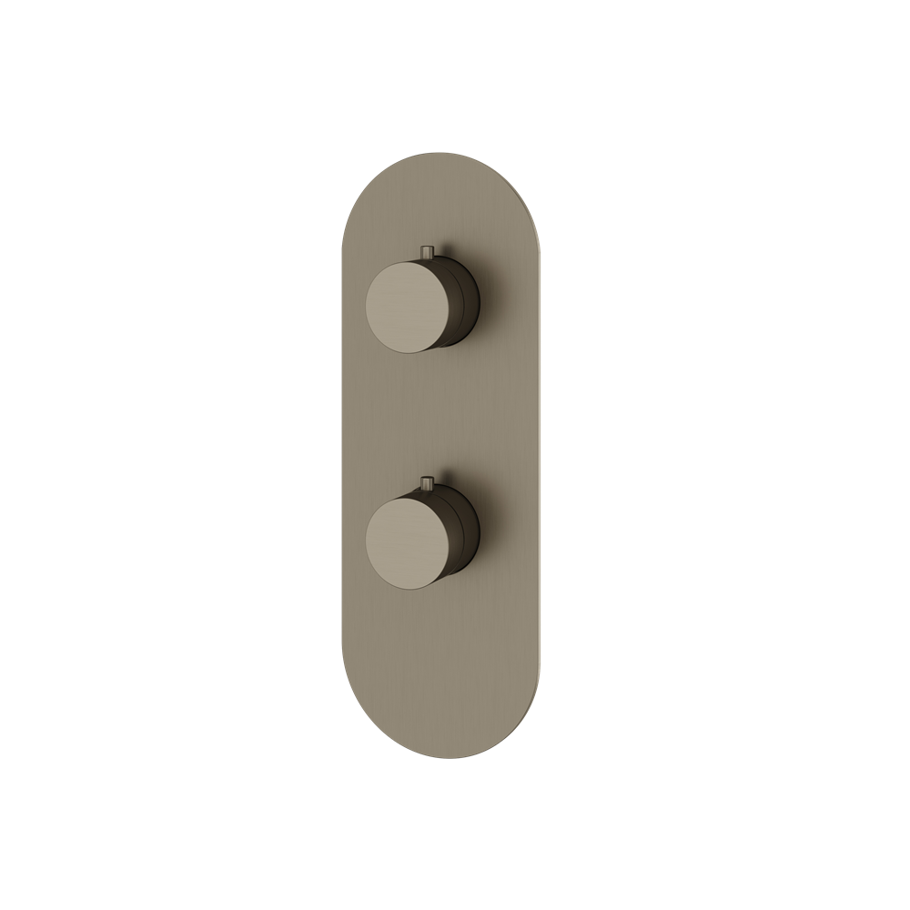 Aquabrass - Round Trim Set with Diverter for Thermostatic Valve - 2-Way non-shared CalGreen compliant