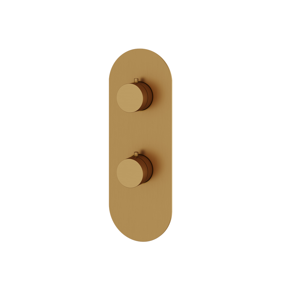 Aquabrass - Round Trim Set with Diverter for Thermostatic Valve - 2-Way non-shared CalGreen compliant