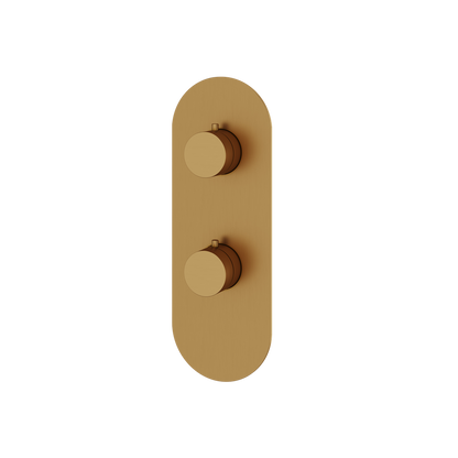 Aquabrass - Round Trim Set with Diverter for Thermostatic Valve - 2-Way non-shared CalGreen compliant