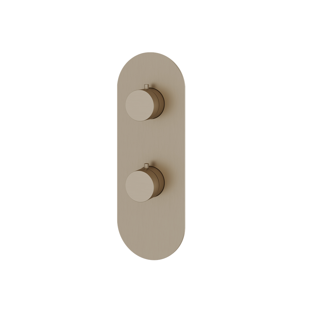 Aquabrass - Round Trim Set with Diverter for Thermostatic Valve - 2-Way non-shared CalGreen compliant