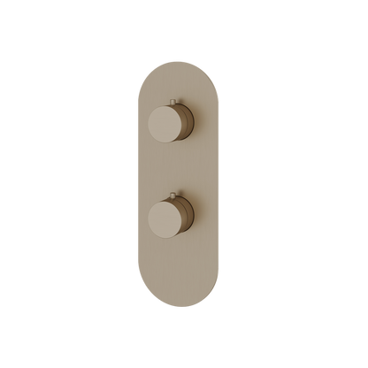 Aquabrass - Round Trim Set with Diverter for Thermostatic Valve - 2-Way non-shared CalGreen compliant