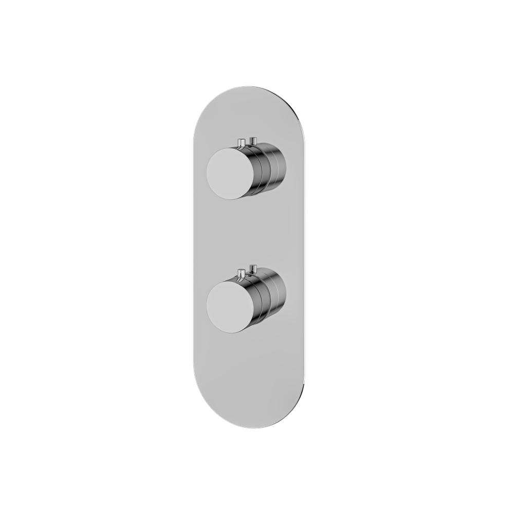 Aquabrass - Round Trim Set with Diverter for Thermostatic Valve - 2-Way non-shared CalGreen compliant