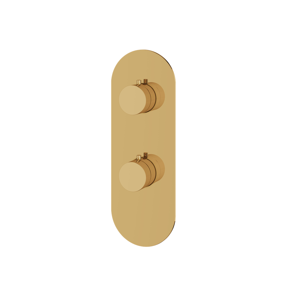 Aquabrass - Round Trim Set with Diverter for Thermostatic Valve - 2-Way non-shared CalGreen compliant