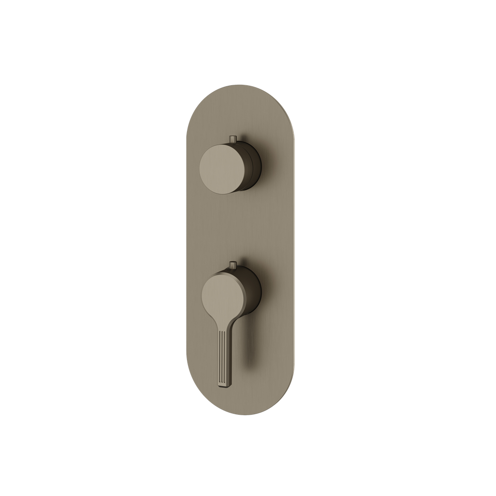 Aquabrass - Ariston Round Trim Set with Diverter for Thermostatic Valve - 3-Way non-shared CalGreen compliant