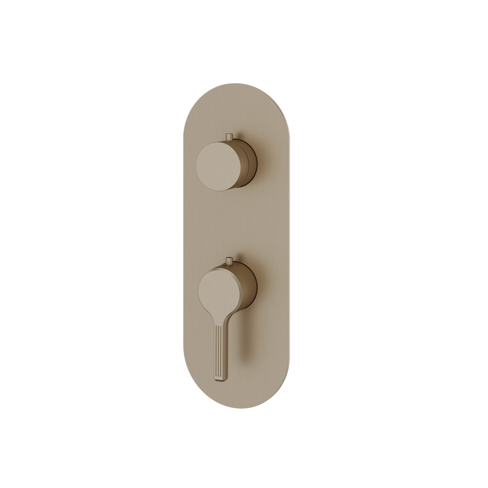 Aquabrass - Ariston Round Trim Set with Diverter for Thermostatic Valve - 3-Way non-shared CalGreen compliant