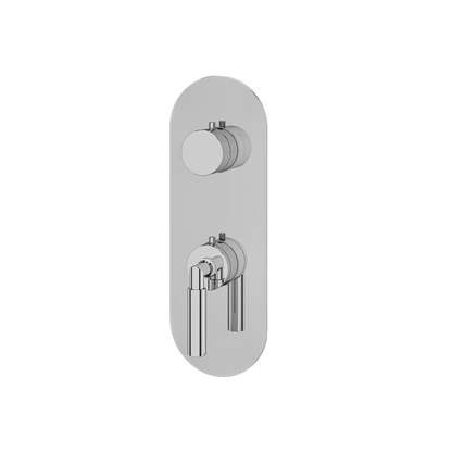 Aquabrass - Aria Round Trim Set with Diverter for Thermostatic Valve - 3-Way non-shared CalGreen compliant