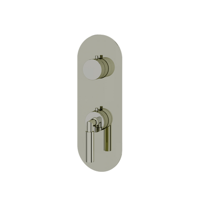 Aquabrass - Aria Round Trim Set with Diverter for Thermostatic Valve - 3-Way non-shared CalGreen compliant