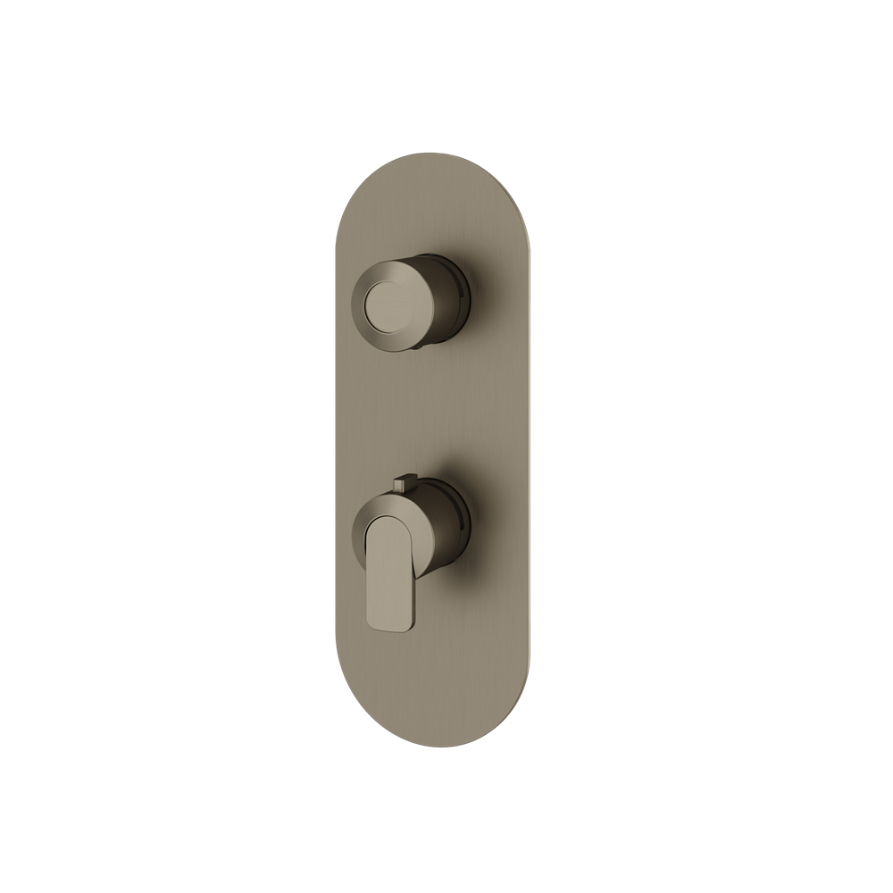 Aquabrass - C67 Round Trim Set with Diverter for Thermostatic Valve - 3-Way non-shared CalGreen compliant