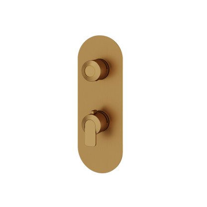 Aquabrass - C67 Round Trim Set with Diverter for Thermostatic Valve - 3-Way non-shared CalGreen compliant