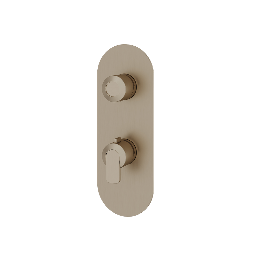 Aquabrass - C67 Round Trim Set with Diverter for Thermostatic Valve - 3-Way non-shared CalGreen compliant