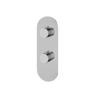 Aquabrass - Round Trim Set with Diverter for Thermostatic Valve - 3-Way non-shared CalGreen compliant