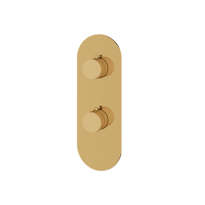 Aquabrass - Round Trim Set with Diverter for Thermostatic Valve - 3-Way non-shared CalGreen compliant