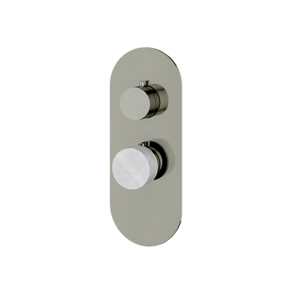 Aquabrass - Marmo Round Trim Set for 1 Shut-Off Thermostatic Valve