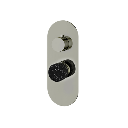 Aquabrass - Marmo Round Trim Set for 1 Shut-Off Thermostatic Valve
