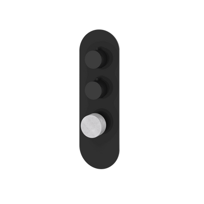 Aquabrass - Marmo Round Trim Set for 2 Shut-Off Thermostatic Valve