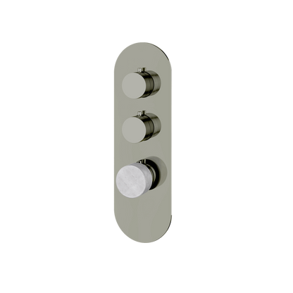 Aquabrass - Marmo Round Trim Set for 2 Shut-Off Thermostatic Valve