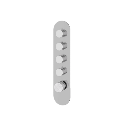 Aquabrass - Marmo Round Trim Set for 4 Shut-Off Thermostatic Valve