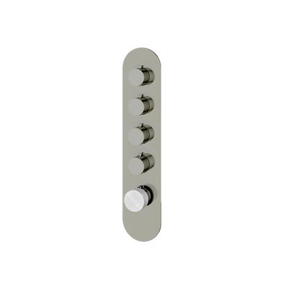 Aquabrass - Marmo Round Trim Set for 4 Shut-Off Thermostatic Valve